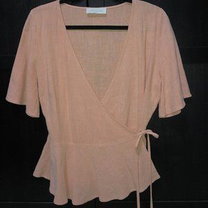 Short Sleeve Wrap Blouse